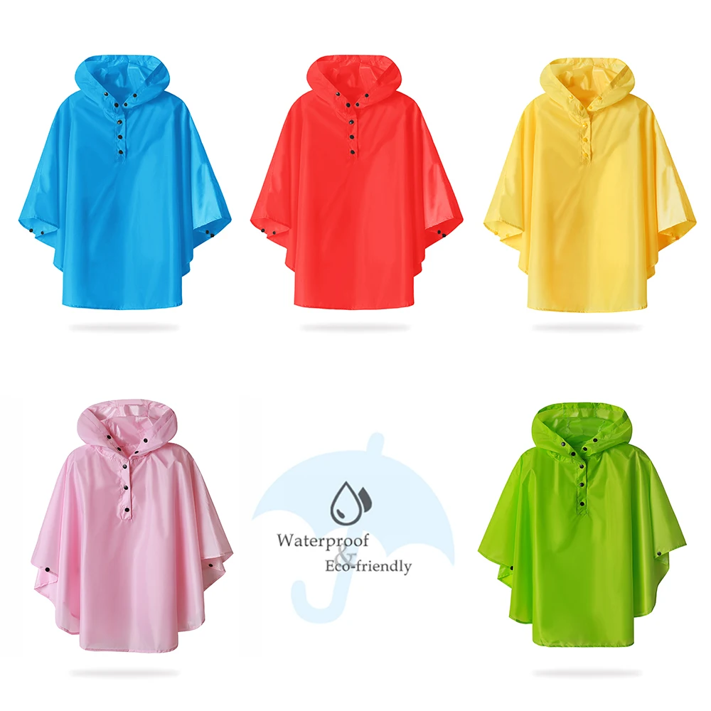 

Kid's Rain Poncho Raincoat Waterproof Lightweight Outwear for Boy Girl