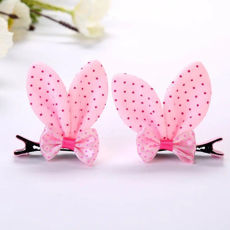 1pcs Cute Girl's Hair Clips Barrettes 3D Dot Butterfly Rabbit Ears Cloth Hairpins Princess Bows for Girls kids Handmade Acce | Детская