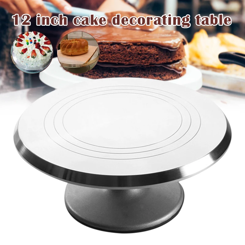 

Вращающаяся подставка для торта из алюминиевого сплава, 12 дюймов, вращающийся поворотный круг для торта, товары для украшения тортов, YE-Hot
