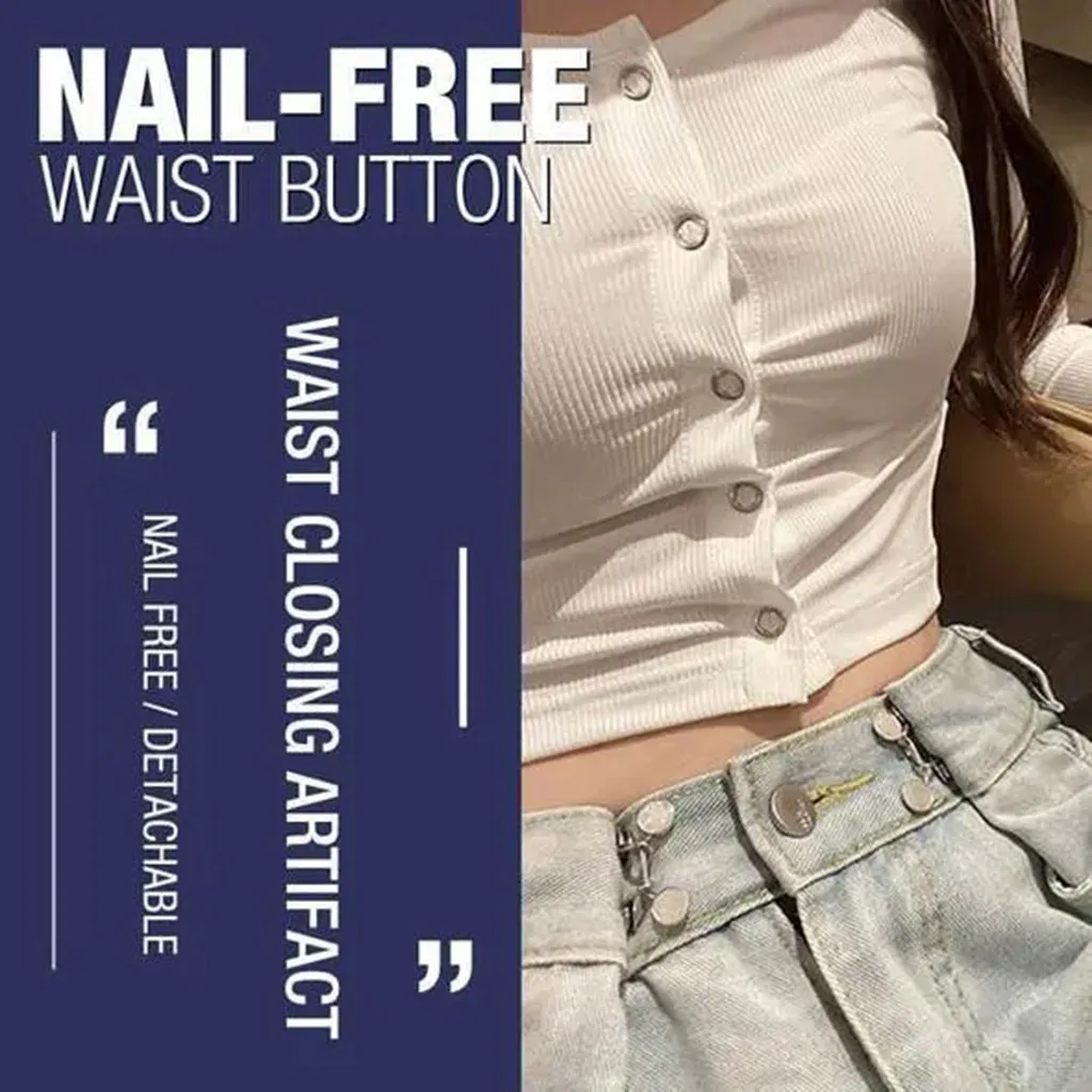

DIY Invisible Adjust Button Metal Jeans Waist Removable Buckle No Nails Waist Button Detachable Button Waist Adjustment Button