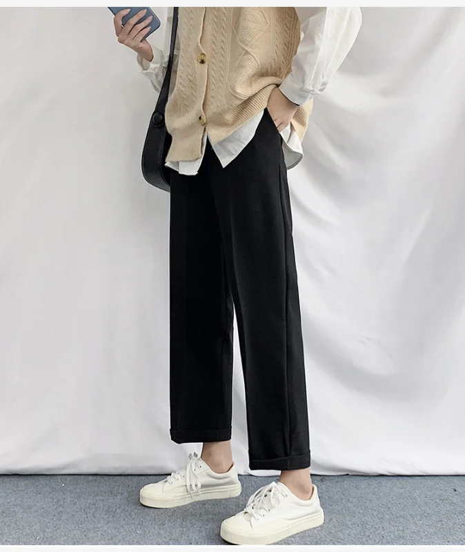 

Осенние брюки новые корейские модные свободные прямые высокие