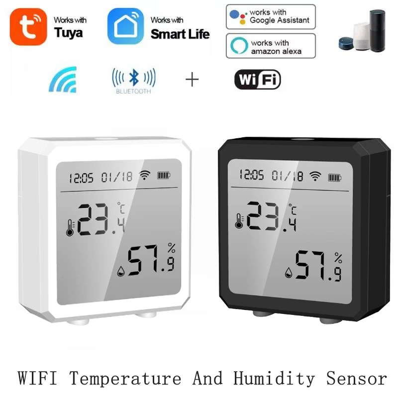 

Tuya Smart WIFI Temperature And Humidity Sensor Indoor Hygrometer Thermometer With LCD Display Support Alexa Google Assistant