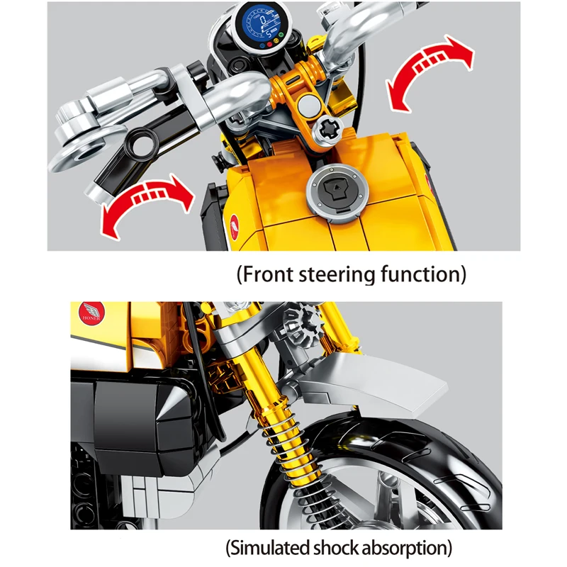 451 шт. Детский конструктор городской мотоцикл|Блочные конструкторы| |