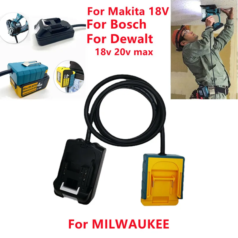 

Portable Battery Extension Cord Tool For Makita 18v Lithium Battery Adapter Extension Cable For DEWALT 18v 20v max