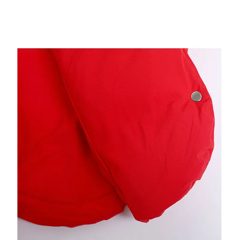 Красный пуховик для девочек с рукавом летучая мышь однотонная куртка | Мать и