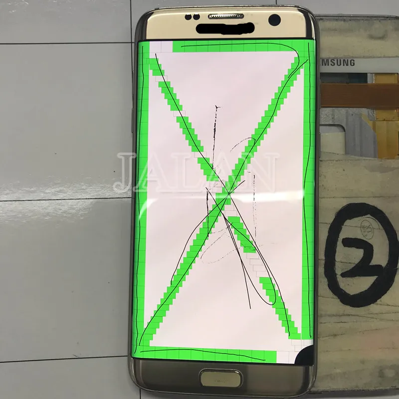 Месте ЖК дисплей сенсорный экран с рамкой для телефона S7 край G935 работают хорошо