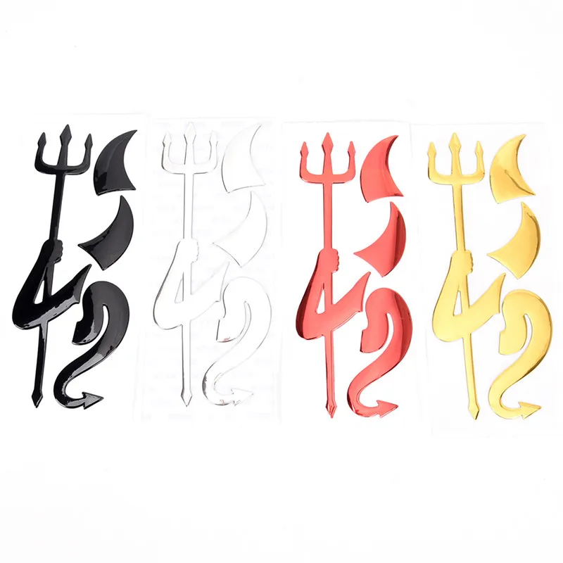 

2 шт. автомобильные аксессуары, 3D Хром, дьявол, наклейка, забавная Автомобильная наклейка, автомобиль или грузовик, на заказ, демон, наклейка, ...