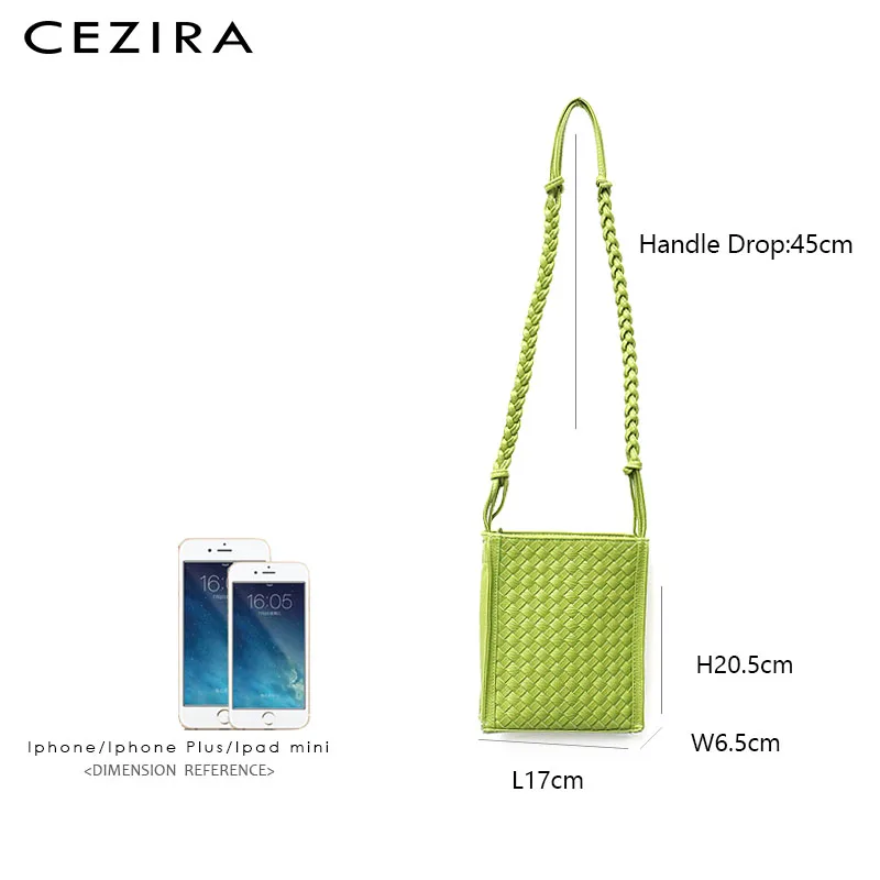 CEZIRA модная женская сумка из искусственной кожи ручной работы плетеная