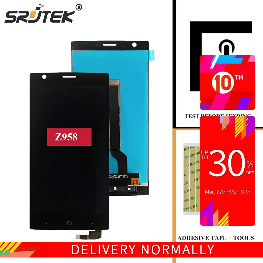 Srjtek для ZTE ZMax 2 Z958 ЖК панель с кодирующий преобразователь сенсорного экрана в