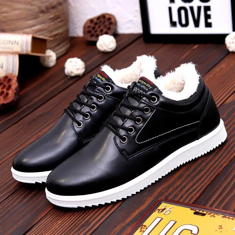 

Qmaigie можная мужская обувь зимние теплые мужские кроссовки для бега с бархатной подкладкой мужские кожаные трендовые зимние мужские кроссов...