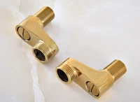 2 pcs luxury gold color brass bathroom fitting claw foot bathtub faucet adjustable swing arms nba179