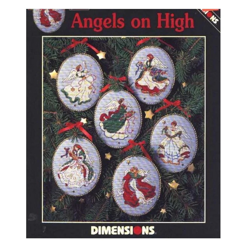 11TH Top Quality Lovely Hot Sell Counted Cross Stitch Kit Angels on High Christmas Tree Ornament 6 pieces Ornaments Dim 00285 | Дом и сад