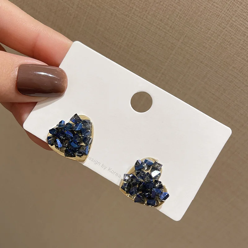 

Blue Crystal Stone Love 2021 New 2021 Sport at a Loss Earring for Women Girls Luxurious Wedding