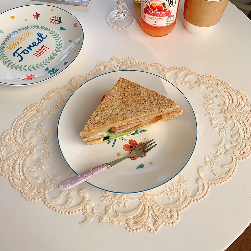 Boho Flower Restaurant Trinket Breakfast Dish Dinner Set Ser