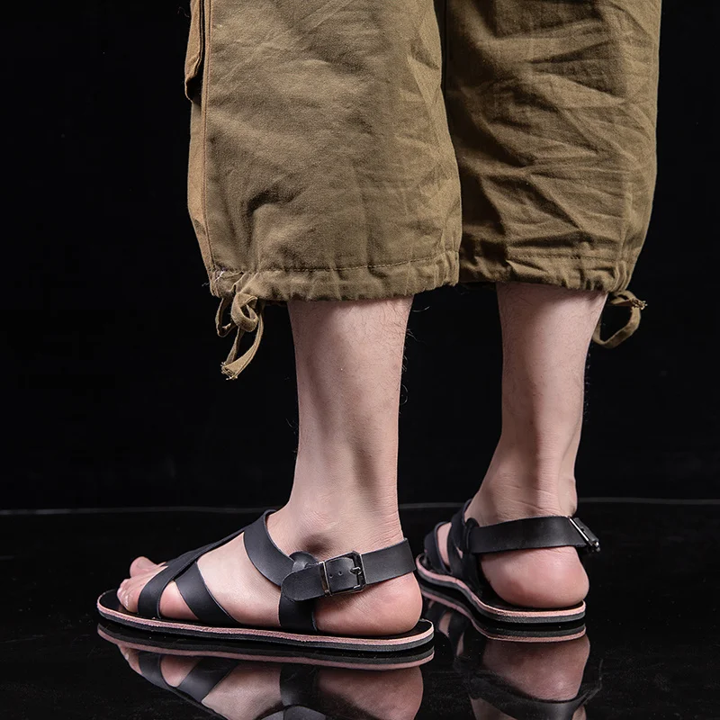 

Roman Sandals Man Sandals Men Leather Men's Summer Beach Vietnam Man Sport Trekking