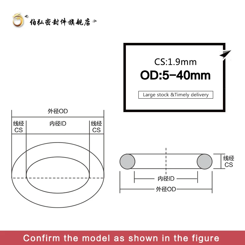Уплотнительное кольцо NBR CS1.9mm