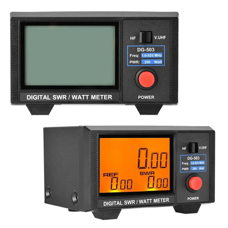 DG-503 цифровой SWR& Ватт метр 3," ЖК-дисплей стоячая волна соотношение 1,6-60 МГц/125-525 МГц 200 Вт для двухсторонней рации
