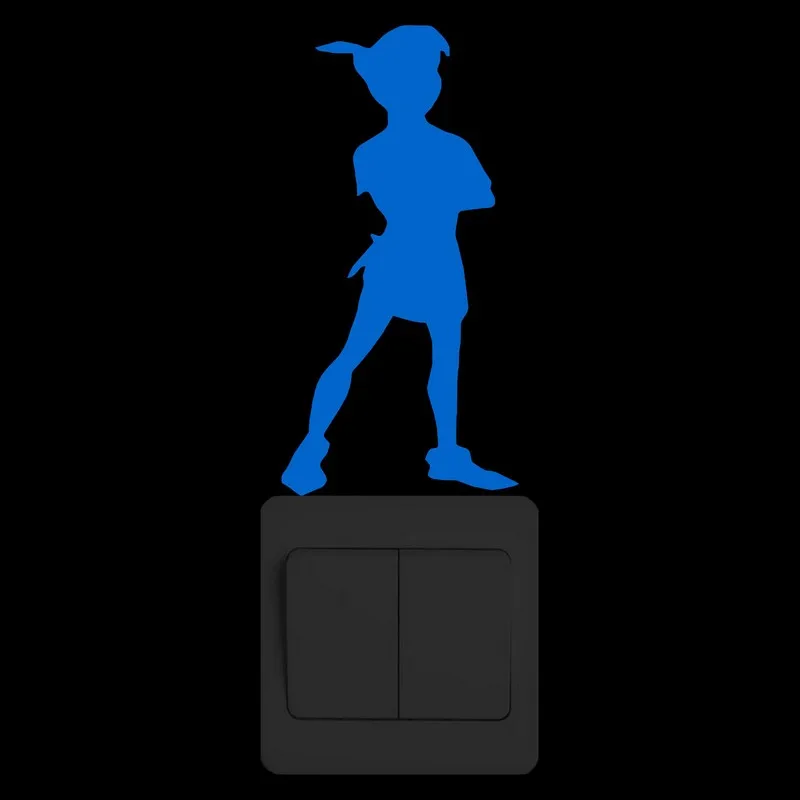 Мультфильм маленький мальчик светящийся в темноте переключатель наклейка