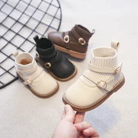 baby girls shoes 2021 autumn winter kids martin boots non slip soft bottom toddler infant knitted shoes children princess shoes