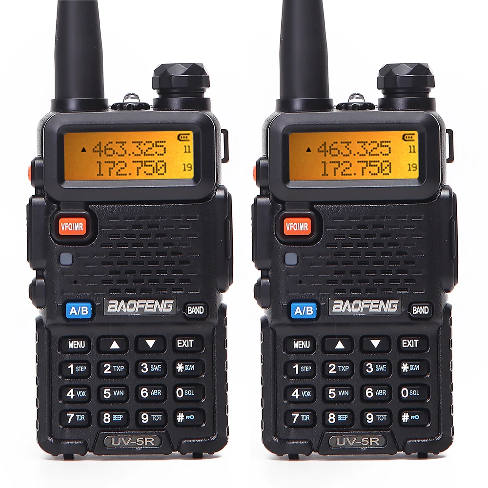 2 шт BaoFeng UV-5R Двухдиапазонная VHF/UHF136-174Mhz& 400-520Mhz рация двухстороннее радио Baofeng портативное радио UV5R Ham