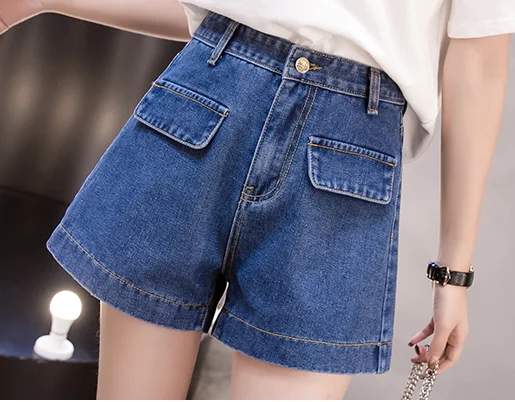 Элегантные повседневные джинсовые шорты с высокой талией модные летние женские
