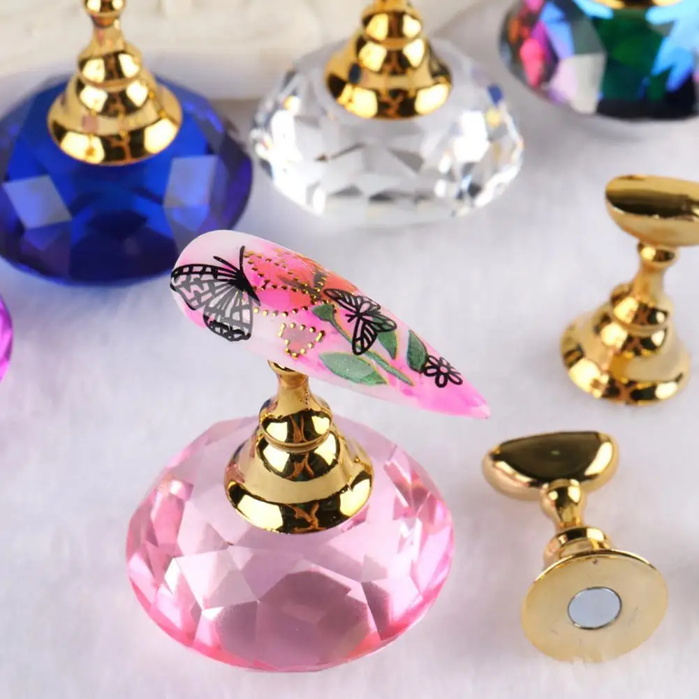 

Hot Sales!! Nail Holder Lotus Shape Strong Magnetic Acrylic Manicure Display Practice Stand for Salon