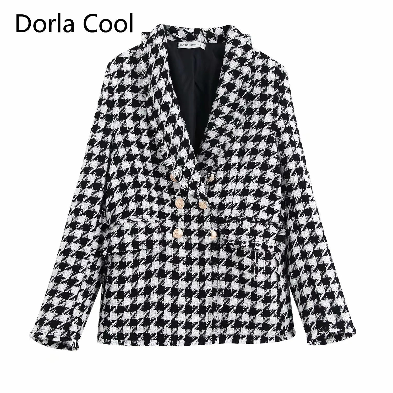 New 2020 Spring Women Plaid Blazers High Street Designer Europe Lady's Office Wear Coats Double Breasted Chic Outerwear Clothing | Женская