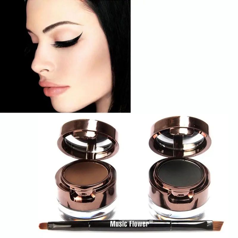 Супер стойкая коричневая Черная гелевая подводка для глаз черная пудра бровей