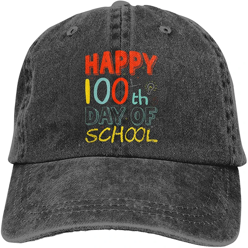 

Бейсбольная ковбойская шляпа унисекс Happy Day of School, Спортивная ковбойская шляпа в стиле ретро, регулируемая шляпа для взрослых, Черная