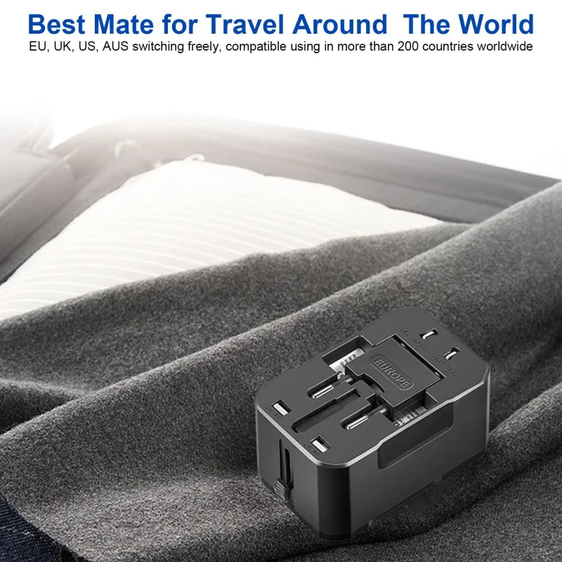 Универсальный дорожный адаптер с двумя разъемами 2 4 А USB настенное зарядное