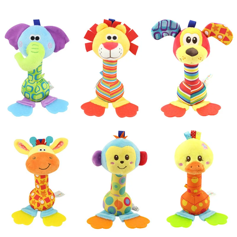 Мягкие набитые плюшем Животные погремушка грызунок шуршание колокольчик с