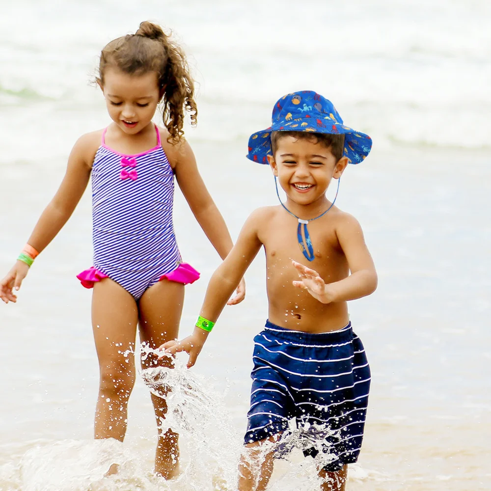 

Kids Sun Protection Cap Summer Sun Hat Bucket Hat with Adjustable Chin Strap