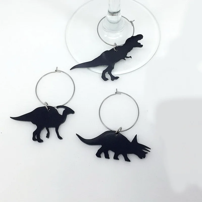 Трендовые Акриловые 3 Стильные черные серьги динозавра Pendientes панковские кольца с