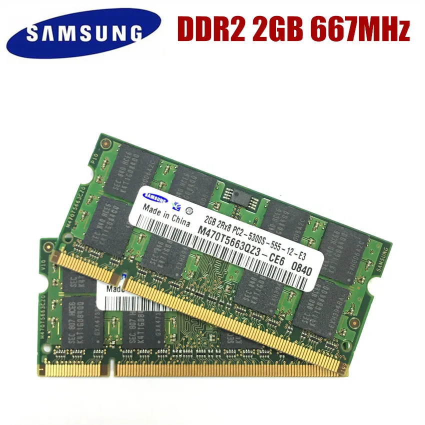 Оперативная память Samsung для ноутбука DDR2 2 Гб 667 МГц PC2-5300S ОЗУ 2G 5300S 200-pin SO-DIMM |