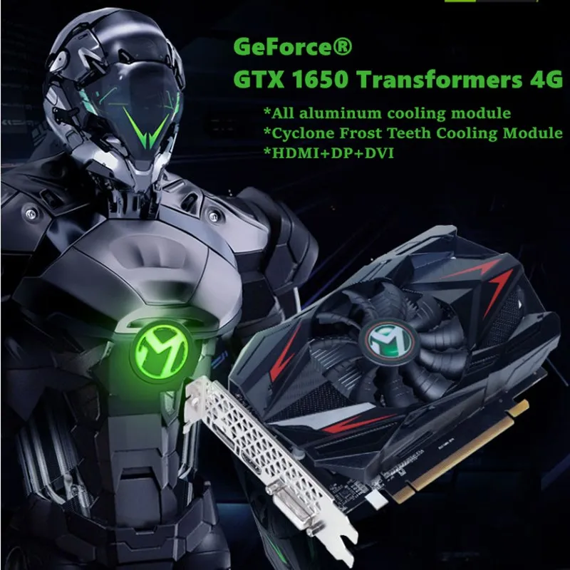 Видеокарта Maxsun GeForce GTX1650 1050Ti 4 Гб 128 бит видеокарта Nvidia GDDR5 GPU для ПК DP DVI|Видеокарты| |