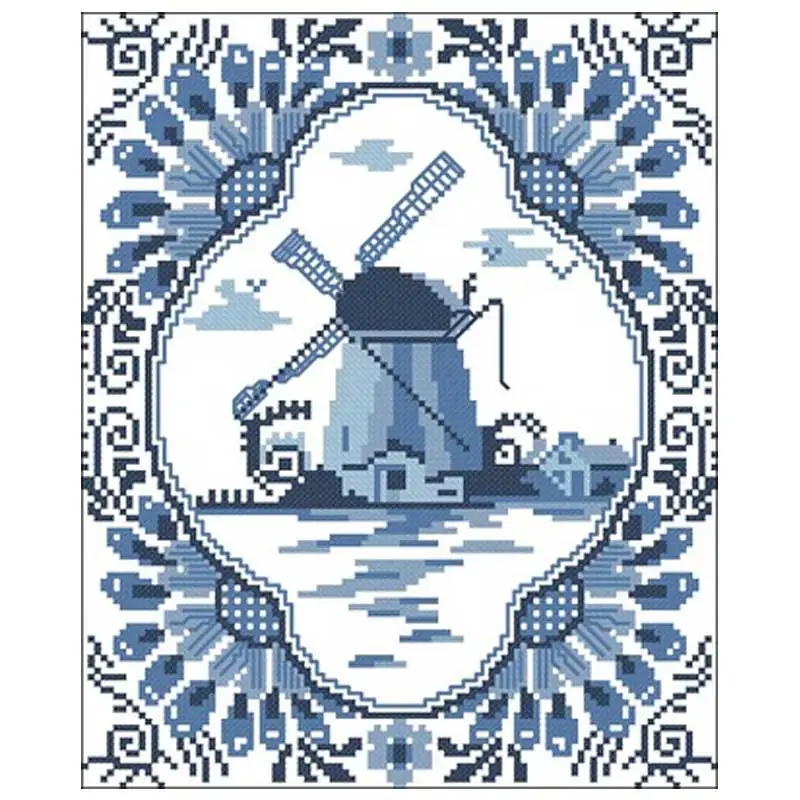 Картины с изображением ветряной мельницы вышивка крестиком 11CT 14CT сделай сам