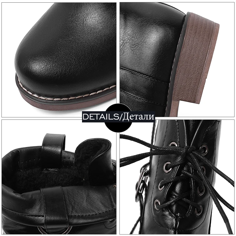 Женские мотоциклетные ботильоны с перекрестной шнуровкой размеры 34-48 | Обувь