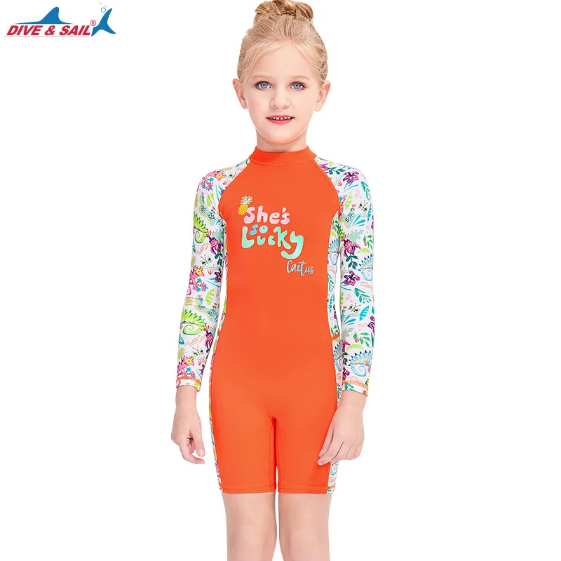 

Children's Surfing Rash Guard Snorkeling Long sleeve One Piece Diving Suit Anti-Jellyfish Lycra WaterProof Bathing Surf SwimSuit