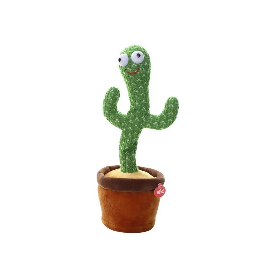 Juguete de peluche de Cactus para ni&ntilde;os, juguete educativo de felpa para la primera infancia, con vibraci&oacute;n electr&oacute;nica, para bailar y cantar-5