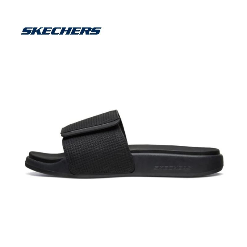 

Летние Тапочки Skechers, Новое поступление, мужская обувь, удобные прочные брендовые дизайнерские уличные тапочки для мужчин 51729-BBK