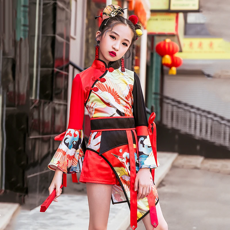 Детские танцевальные костюмы в стиле хип-хоп одежда для джазовых танцев