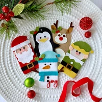 2 sets christmas characters santa snowman penguin floral pocket tag metal cutting dies for diy scrapbooking card crafts 2019 new