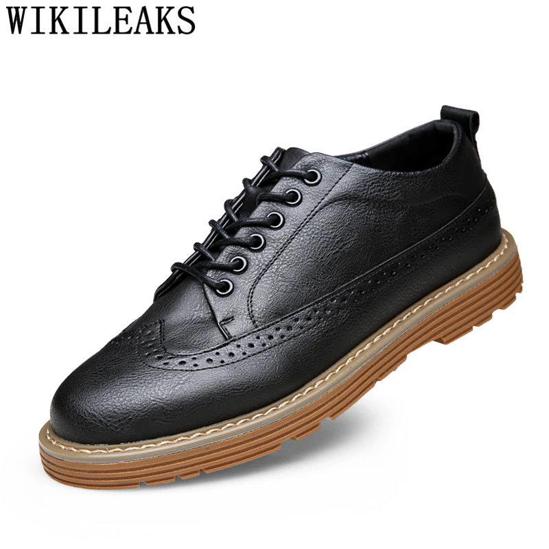 Туфли-Броги мужские летние повседневные кожаные | Обувь