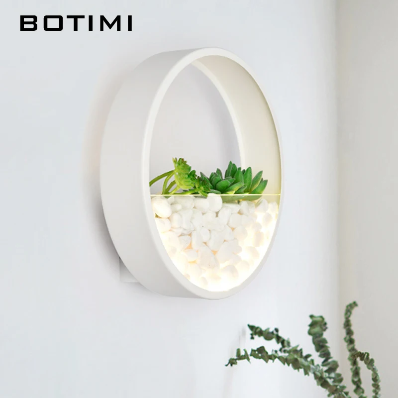 BOTIMI современный 220 В светодиодный настенный светильник для гостиной, декоративный металлический настенный светильник, белые прикроватные лампы, круглые настенные светильники для комнат