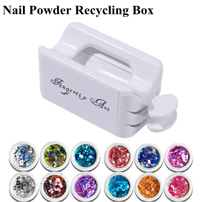 

Double Layer Manicure Powder Recycling Storage Box Portable Infiltration Powder Container ABS Material Nail Supplies Tools Set