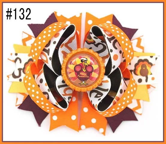 Бесплатная доставка-B 15 шт. бутик для Хэллоуина банты волос на День Благодарения