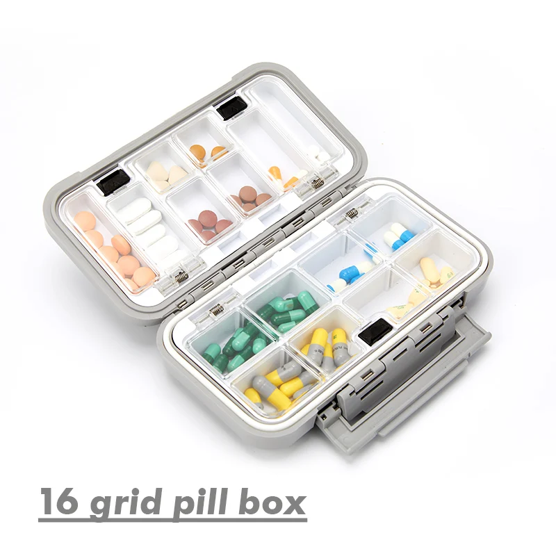 

Travel Pill Case Medicine Storage Organizer Container Drug Tablet Dispenser Independent Lattice Pill Box Fishing Tackle Box