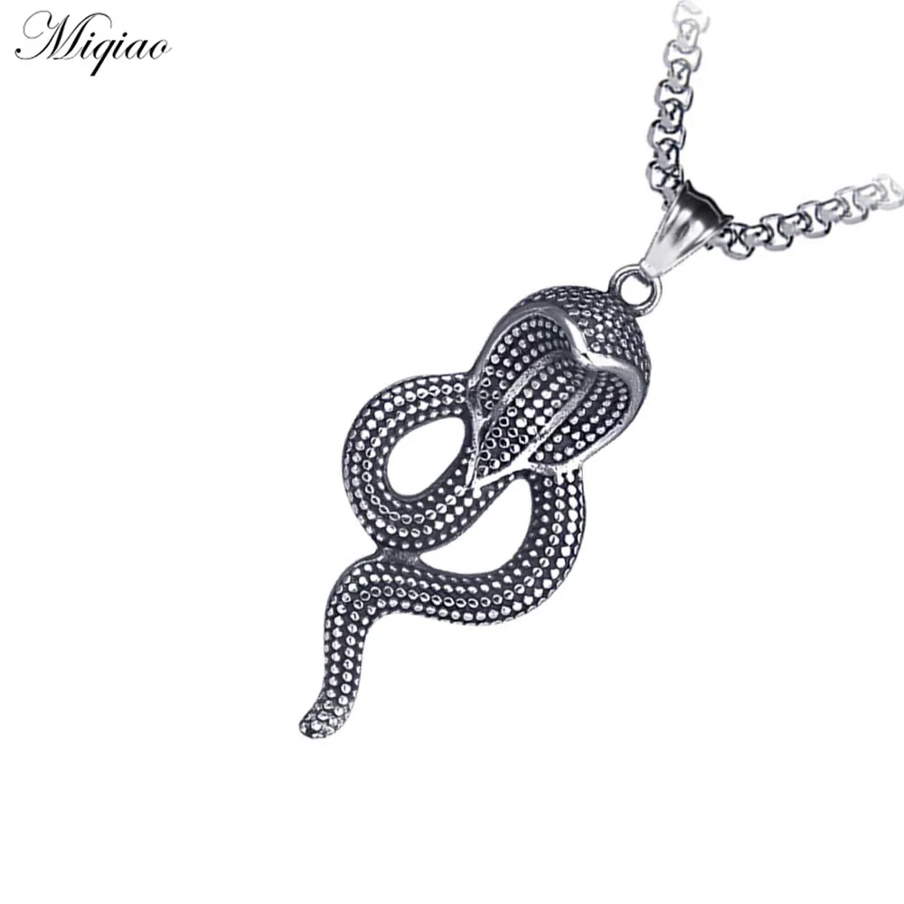 

Miqiao Hot New Product Personality Stainless Steel Cobra Pendant Necklace