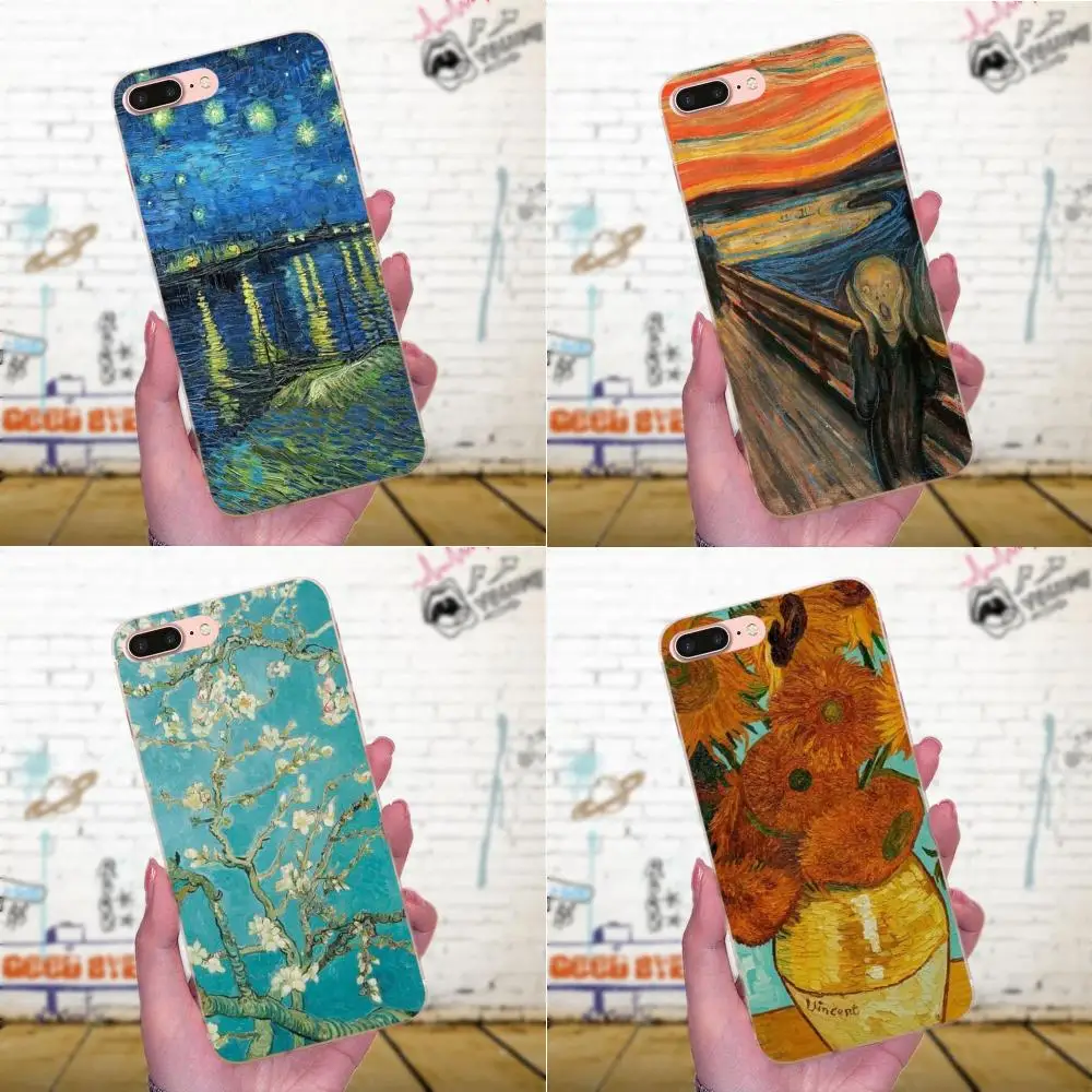 Мягкие чехлы для Xiaomi Redmi Note 2 3S 4 4A 4X 5 5A 6 6A Pro Plus Scream By Munch Van Gogh звездная ночь|Бамперы| |