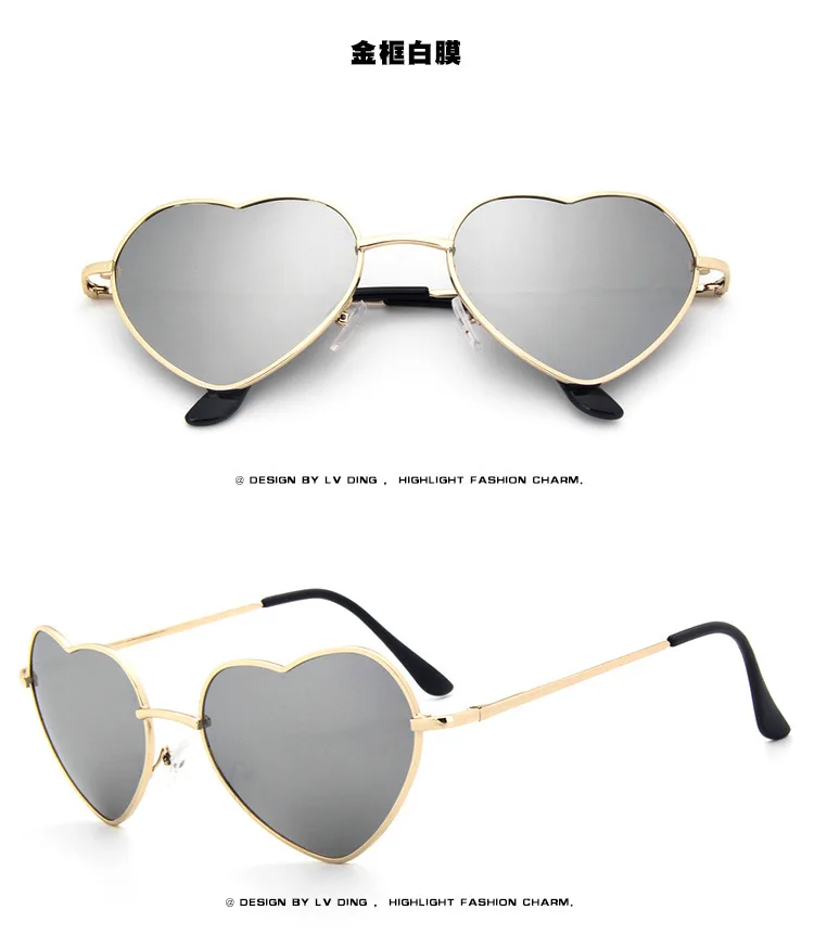 Модные солнцезащитные очки в форме сердца женские брендовые дизайнерские